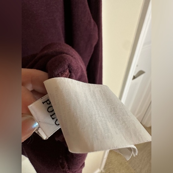 Men’s Medium Polo Ralph Lauren Quarter zip pullover Maroon gray - Picture 6 of 6